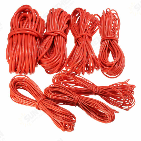 10 Meter Red Silicone Wire Cable 10/12/14/16/18/20/22AWG Flexible Cable