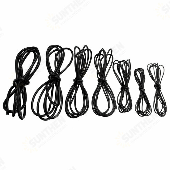 2 Meter Black Silicone Wire Cable 10/12/14/16/18/20/22AWG Flexible Cable