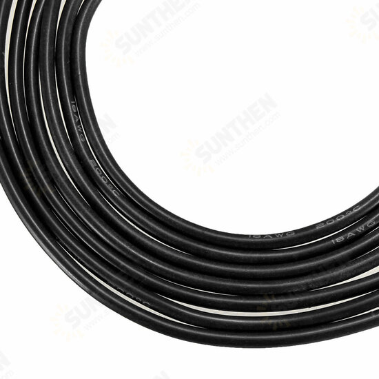 2 Meter Black Silicone Wire Cable 10/12/14/16/18/20/22AWG Flexible Cable