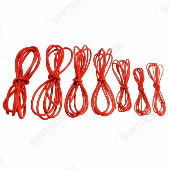 2 Meter Red Silicone Wire Cable 10/12/14/16/18/20/22AWG Flexible Cable