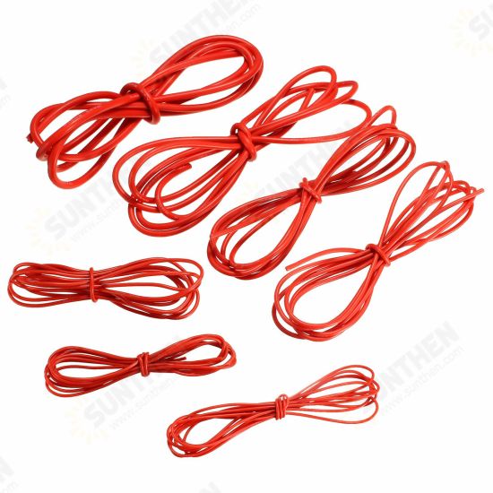 2 Meter Red Silicone Wire Cable 10/12/14/16/18/20/22AWG Flexible Cable