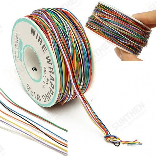 250M 8-Wire Colored Insulated P/N B-30-1000 30AWG Wire Wrapping Cable Wrap Reel