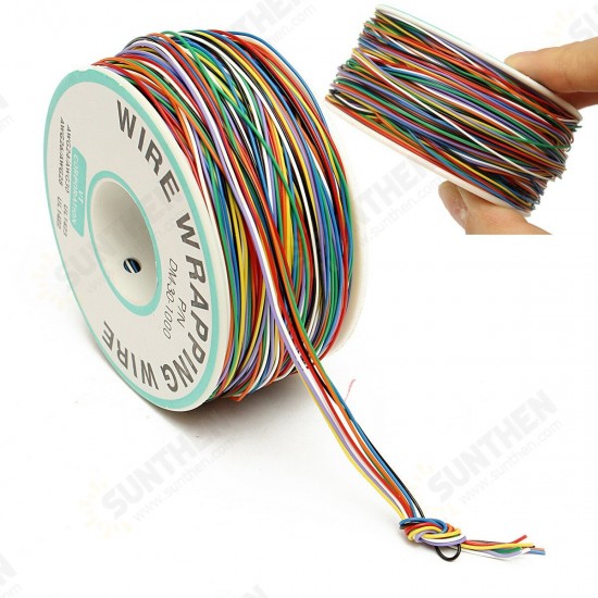 250M 8-Wire Colored Insulated P/N B-30-1000 30AWG Wire Wrapping Cable Wrap Reel