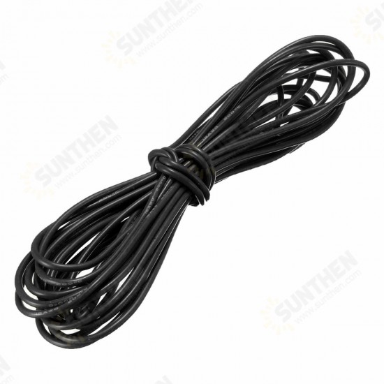 5 Meter Black Silicone Wire Cable 10/12/14/16/18/20/22AWG Flexible Cable