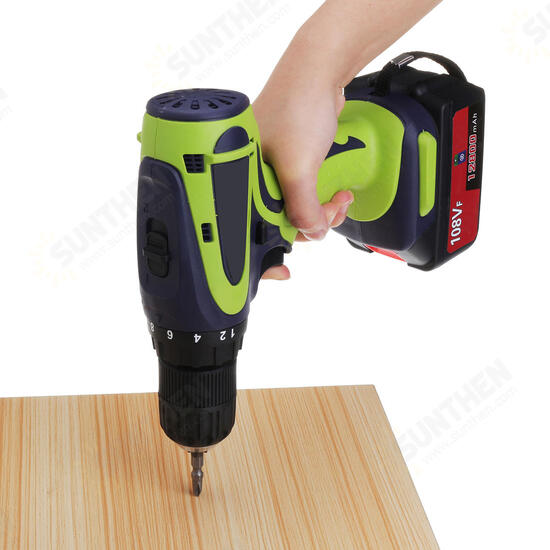 108VF 12800mAh Dual Speed Cordless Drill Multifunctional High Power Household Electric Drills W/ Accessories