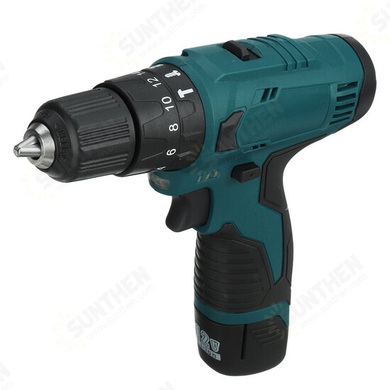 12V 1500mAh 3 IN 1 2 Speed Cordless Drill Driver Electric Screwdriver Hammer Flat Drill 18+3 Torque 10mm W/ None/1/2 Battery For Bosch BS1215