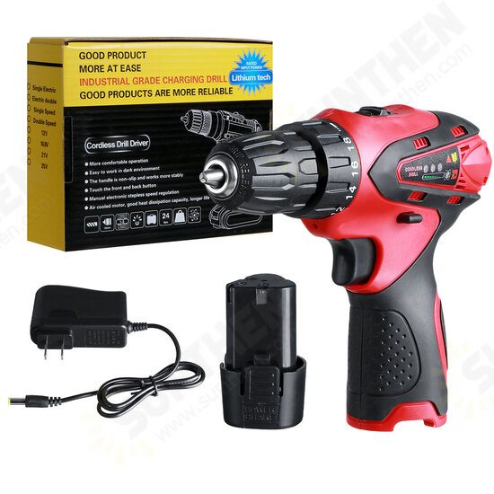 12V 1500mAh Electric Screwdriver Cordless Drill Mini Wireless Power Driver Power Tool W/ 1pc Battery