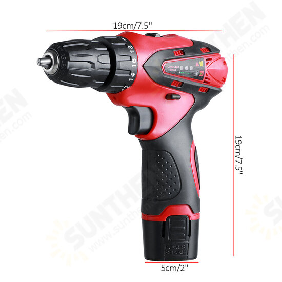 12V 1500mAh Electric Screwdriver Cordless Drill Mini Wireless Power Driver Power Tool W/ 1pc Battery