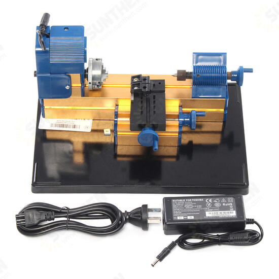 12V DC 2A 24W Multi-purpose Mini Wood Lathe Aluminum Lathe Machine