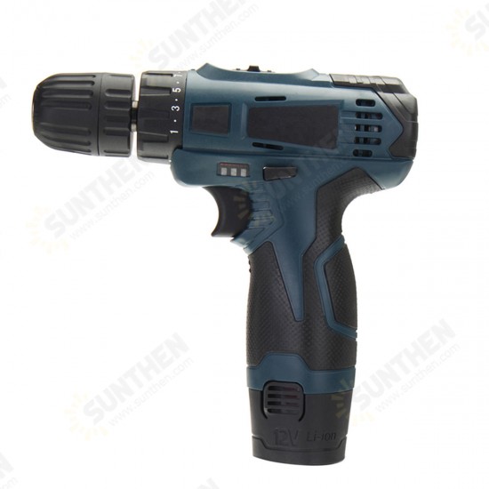 12V Li-Ion Cordless Electric Screwdriver Power Drill Driver Hand Accessories Kit 2 Speed LED Light