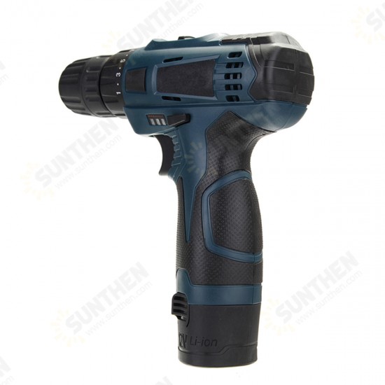 12V Li-Ion Cordless Electric Screwdriver Power Drill Driver Hand Accessories Kit 2 Speed LED Light