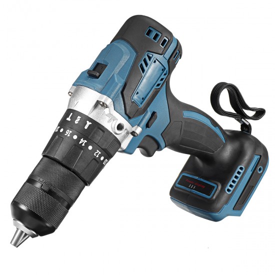 13mm Chuck Self Lock 3In1 Brushless Electric Drill 20 Torque 2 Speed Rechargeable Power Screwdriver W/Side Handle For Makita 18V Battery Side Handle