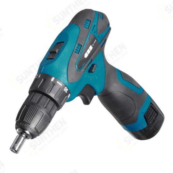 16.8V Cordless Electric Drill Driver 23+1 Torque Multifuntional Screwdriver Power Tool W/ Battery & Drill Bits Set