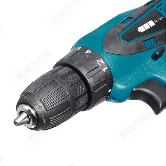 16.8V Cordless Electric Drill Driver 23+1 Torque Multifuntional Screwdriver Power Tool W/ Battery & Drill Bits Set