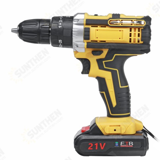 18500mAh 10mm Cordless Impact Drill Rechargeable 2 Speeds LED Electric Drill W/ 1/2pcs Battery