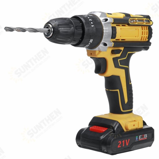 18500mAh 10mm Cordless Impact Drill Rechargeable 2 Speeds LED Electric Drill W/ 1/2pcs Battery