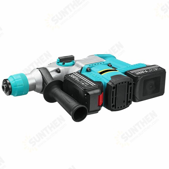 2000W Brushless Electric Hammer Heavy Duty Rechargeable Impact Drill Multifunction Hammer W/ 2pcs Battery