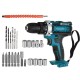 2000rpm Impact Drill Driver Rechargeable Electric Screwdriver Portable Wood Metal Drilling Tool w/ 1pc Battery