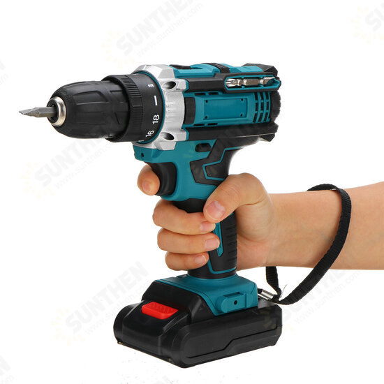 2000rpm Impact Drill Driver Rechargeable Electric Screwdriver Portable Wood Metal Drilling Tool w/ 1pc Battery