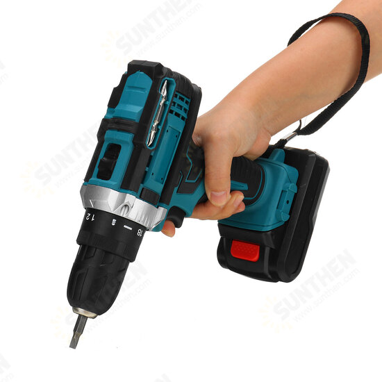 2000rpm Impact Drill Driver Rechargeable Electric Screwdriver Portable Wood Metal Drilling Tool w/ 1pc Battery