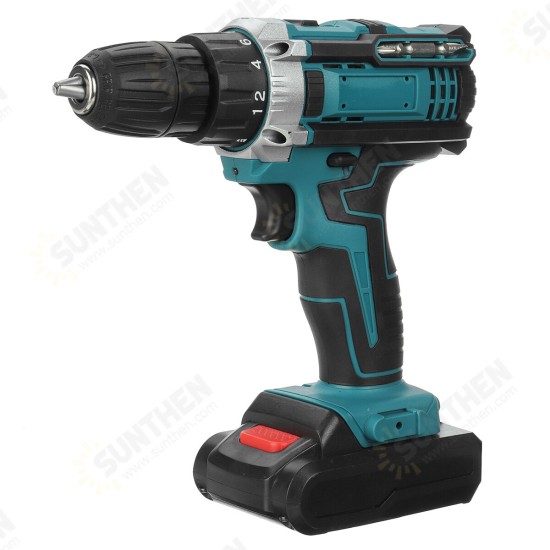 21V 2000RPM Electric Drill Screwdriver Mini Wireless Power Driver Home DIY Hand Drill W/ 2pcs Battery