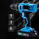 21V 3Ah 2000RPM Cordless Impact Wrench Hand Drill Torque Tool 1800mAh