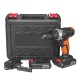 21V 4000mAh Li-ion Cordless Electric Impact Drill 18+3 Clutches 2 Speed Power Drills With 2 Batteries