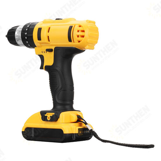 21V Cordless Drill Driver 18+3 Torque Multi-functional Household Electric Screwdriver W/ 1500mAh Li-ion Battery