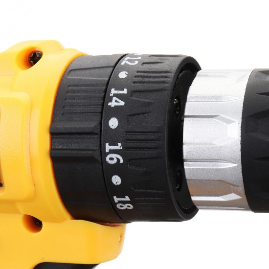 21V Cordless Drill Driver 18+3 Torque Multi-functional Household Electric Screwdriver W/ 1500mAh Li-ion Battery