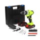 21V Cordless Impact Drill Set 3 IN 1 Electric Torque Wrench Screwdriver Drill W/ 1 Or 2 Battery Comes With Case&Accessories