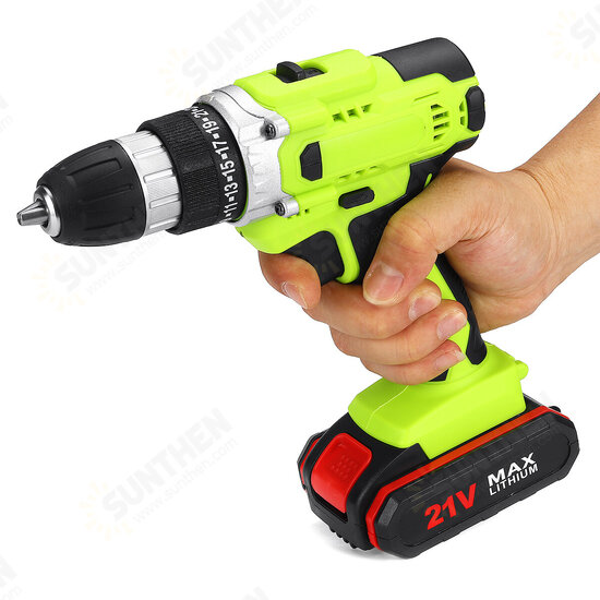 21V Cordless Impact Drill Set 3 IN 1 Electric Torque Wrench Screwdriver Drill W/ 1 Or 2 Battery Comes With Case&Accessories