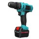 21V Cordless Impact Power Drill Electric Screwdriver Set with 2 Li-ion Batteries