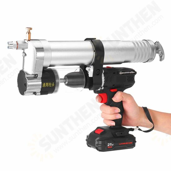 21V Electric Grease Guns W/ Electric Drill High Pressure Butter Portable Excavator Refueling Tool W/ 1/2pcs Battery