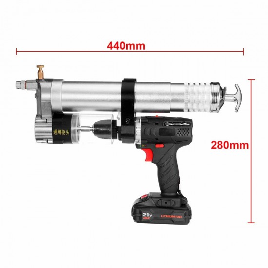 21V Electric Grease Guns W/ Electric Drill High Pressure Butter Portable Excavator Refueling Tool W/ 1/2pcs Battery