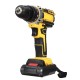 21V Wireless Rechargeable Impact Hammer Drill Electric Screwdriver W/ Battery & Storage Case Screwing Drilling Tool