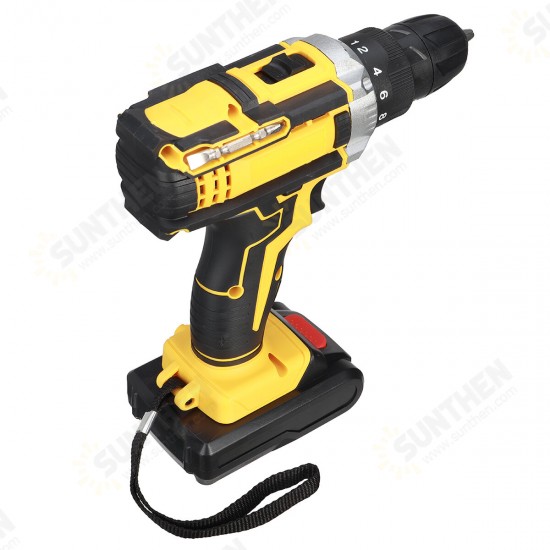 21V Wireless Rechargeable Impact Hammer Drill Electric Screwdriver W/ Battery & Storage Case Screwing Drilling Tool