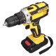 21V Wireless Rechargeable Impact Hammer Drill Electric Screwdriver W/ Battery & Storage Case Screwing Drilling Tool