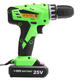 25V Cordless Power Drill 2 Lithium-Ion Battery Rechargeable Electric Screwdriver Kit