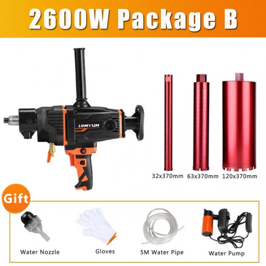2600W 220V 1800 rpm Diamond Core Hole Puncher Drilling Machine Infinitely Variable Speed/ 4 Styles