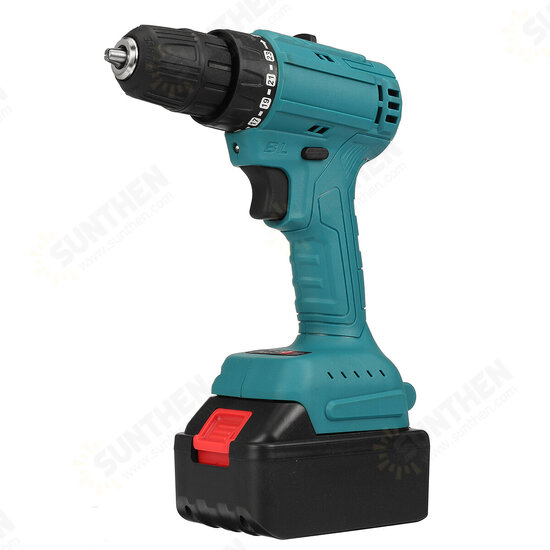 288VF 10mm Electric Drill 25 Gear Torque Adjustment Switch Stepless Speed W/1pc/2pc Battery AU/EU/US Plug