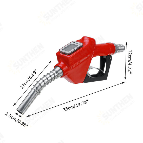 3 Gears LCD Display Gasoline Flow Meter Oil Delivery Guns 1inch Nozzle Dispenser