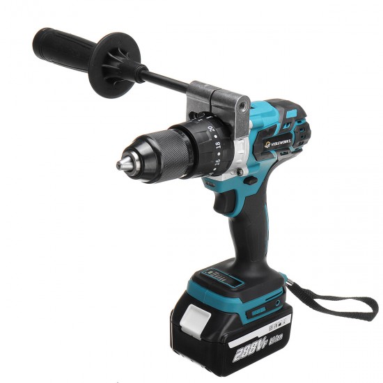 3 IN 1 288VF Cordless Drill Electric Screwdriver Hammer Impact Drill 20+3 Torque W/ 1/2pcs Battery