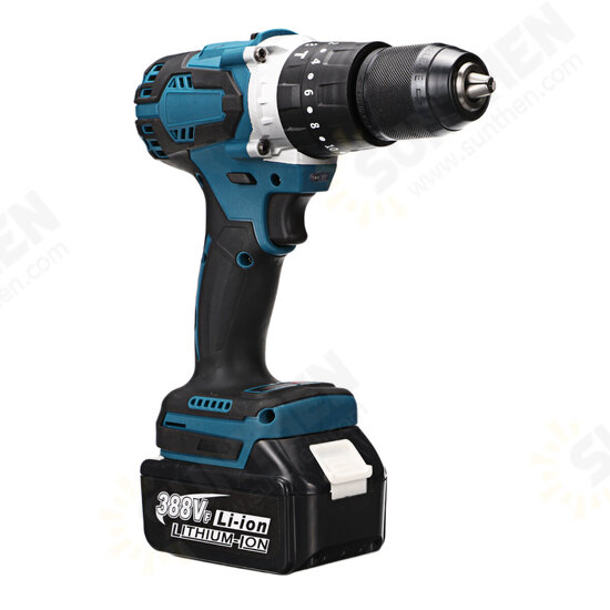 3 in 1 3500rpm 800W Brushless Cordless Impact Drill Screwdriver 90N.M Compact Electric Hammer Drill Driver W/ 1/2 2.4Ah Battery For Makita