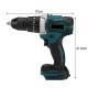 3 in 1 3500rpm 800W Brushless Cordless Impact Drill Screwdriver 90N.M Compact Electric Hammer Drill Driver W/ 1/2 2.4Ah Battery For Makita