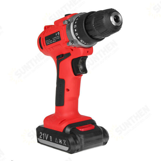 300W 21V LED Cordless Electric Drill Screwdriver 1500mAh Rechargeable Li-Ion Battery Repair Tools