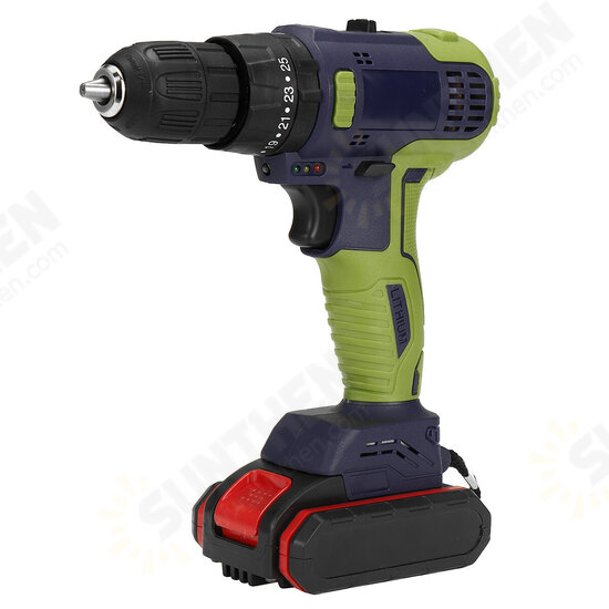 32V Brushless Impact Drill Lithium Electric Torque Drill Driver With 1/2 Battery LED Light