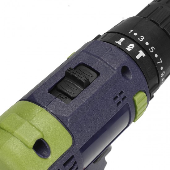 32V Brushless Impact Drill Lithium Electric Torque Drill Driver With 1/2 Battery LED Light