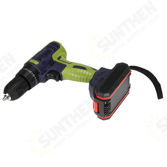 32V Brushless Impact Drill Lithium Electric Torque Drill Driver With 1/2 Battery LED Light