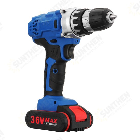 36V Cordless Power Drill Set Double Speed Electric Screwdriver Drill Power Display W/ 1 or 2 Li-Ion Battery 36V Cordless Power Drill Set Double Speed Electric Screwdriver Drill Power Display W/ 1 or 2 Li-Ion Battery