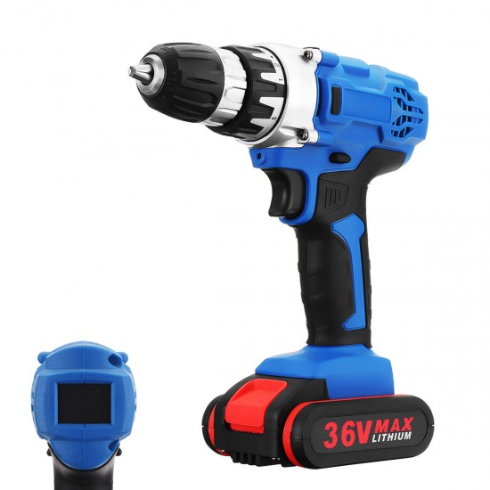 36V Cordless Power Drill Set Double Speed Electric Screwdriver Drill Power Display W/ 1 or 2 Li-Ion Battery